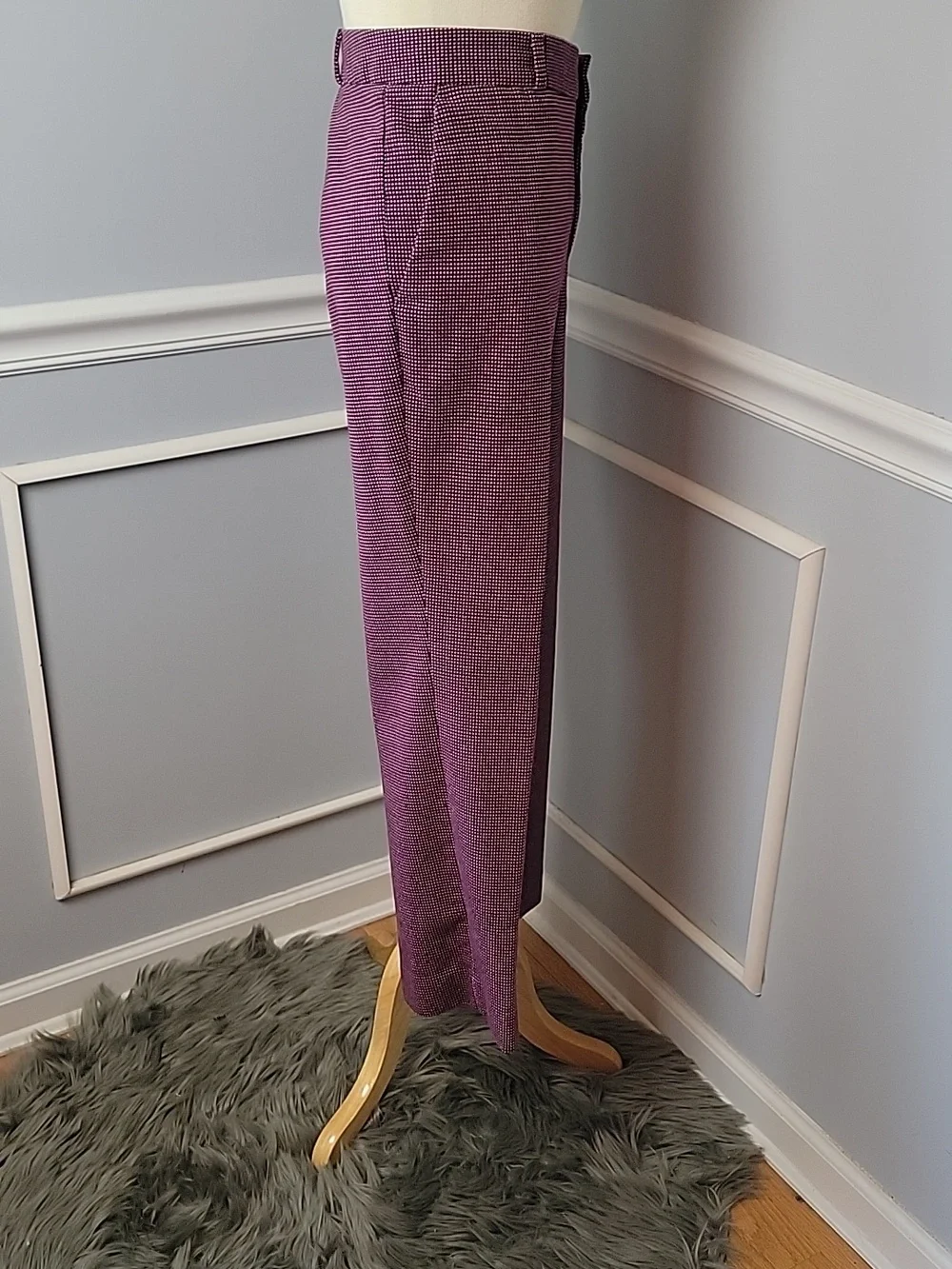 BANANA REPUBLIC Avery Purple White Polka Dot Ankle Cropped Professional Pants 14